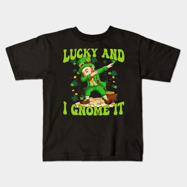 Lucky And I Gnome It St Patrick's Day Kids T-Shirt by DenverSlade